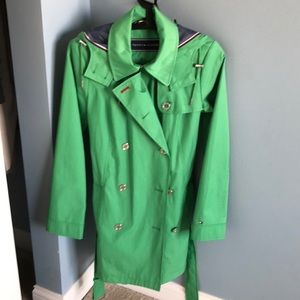 Green trench coat